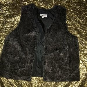 Grey faux fur vest